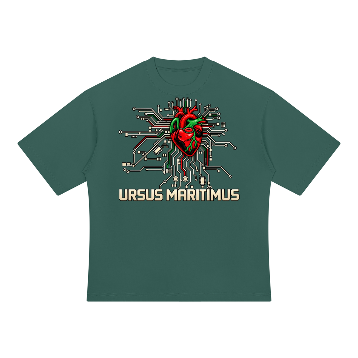 THE HEART OF THE MACHINE — URSUS MARITIMU Heavyweight Oversized T-Shirt