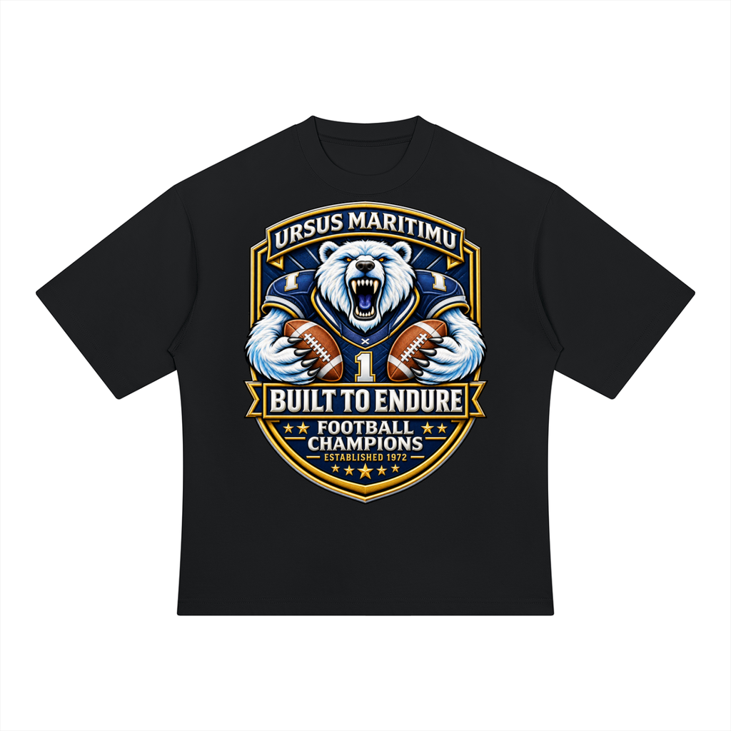 THE ENDURANCE GRIDIRON — URSUS MARITIMU Heavyweight Oversized T-Shirt