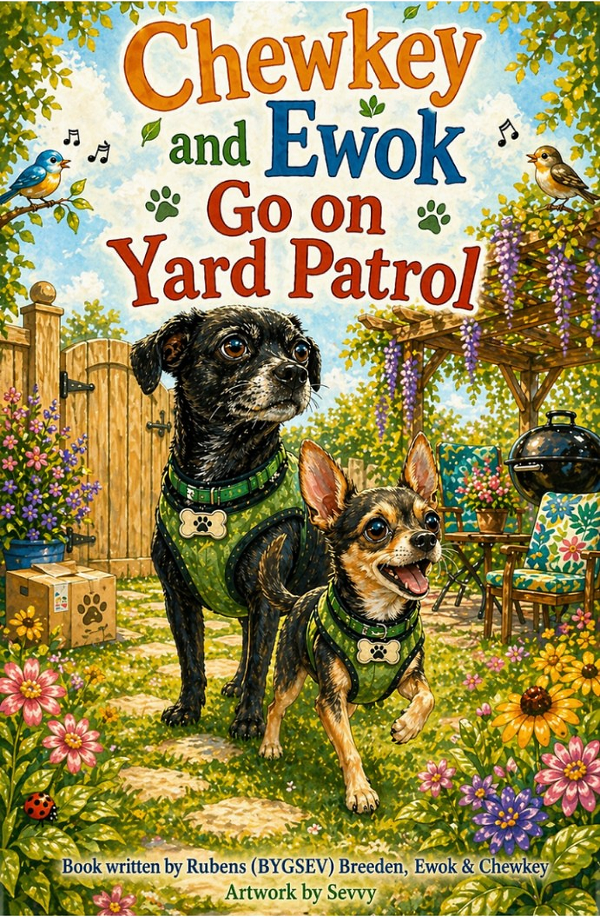 Chewkey and Ewok Go on Yard Patrol book cover by Rubens BYGSEV Breeden
